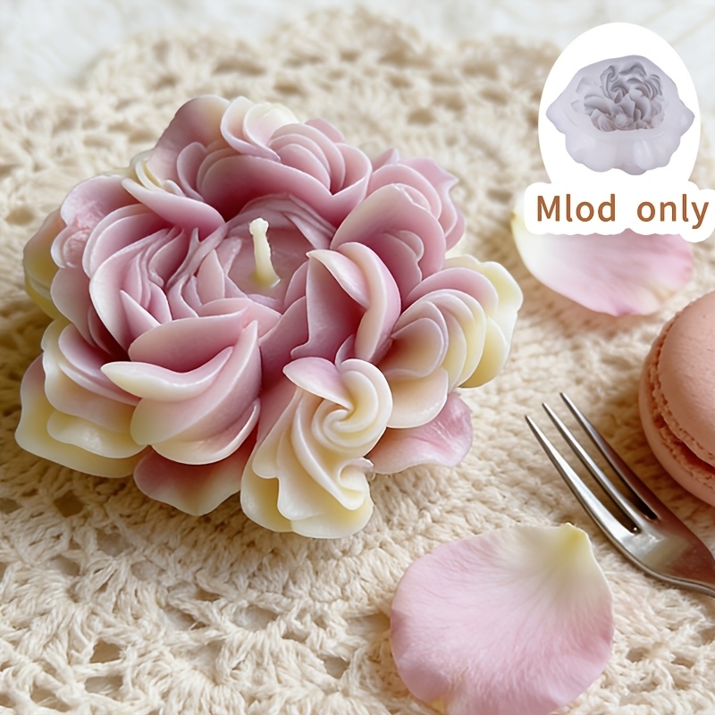 Candle Making Jelly - Austin Rose Flower Candle Silicone Mold