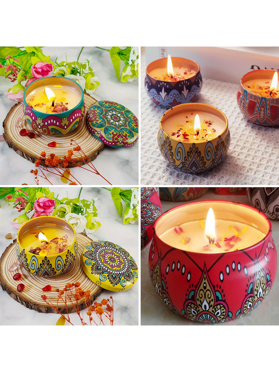 12pcs Premium Floral Printed C - Candle Making Vessels ulasan dan harga