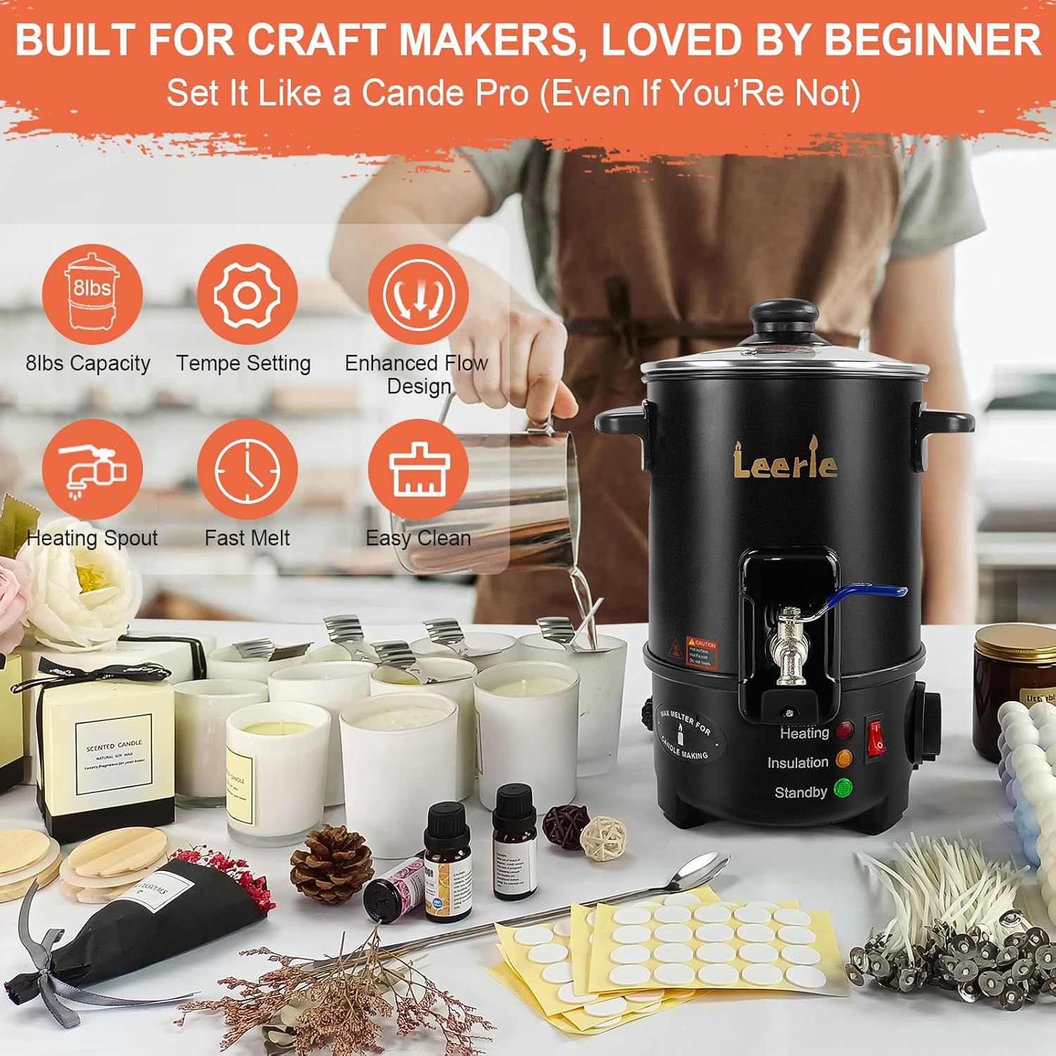 8Lbs Electric Wax Melter for C - Candle Making Kit ulasan dan harga