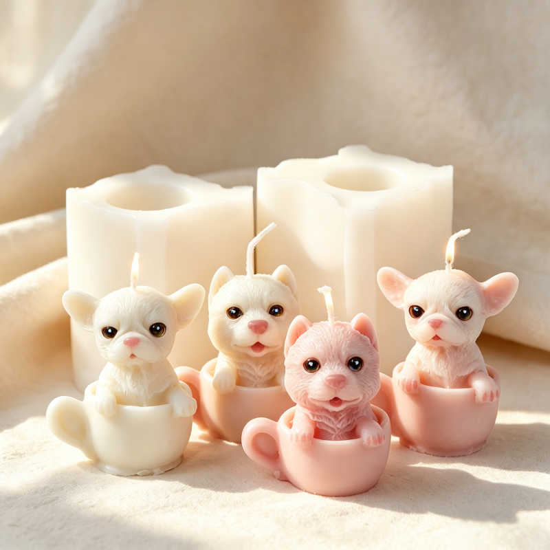 Cute Dog Cup Shaped Silicone M - Candle Making Vessels ulasan dan harga