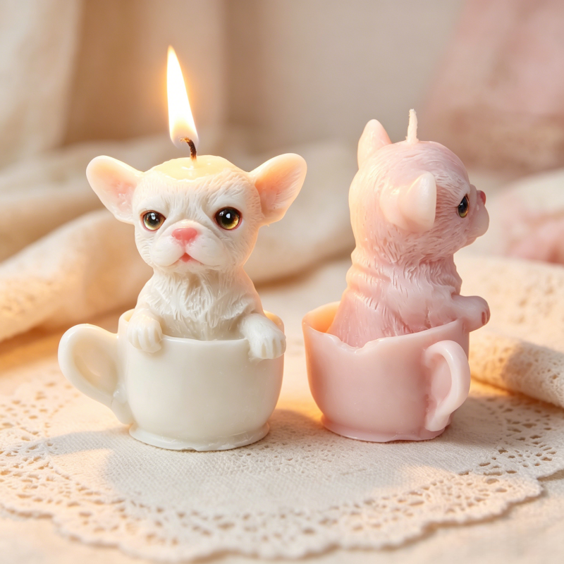 Cute Dog Cup Shaped Silicone M - Candle Making Vessels ulasan dan harga
