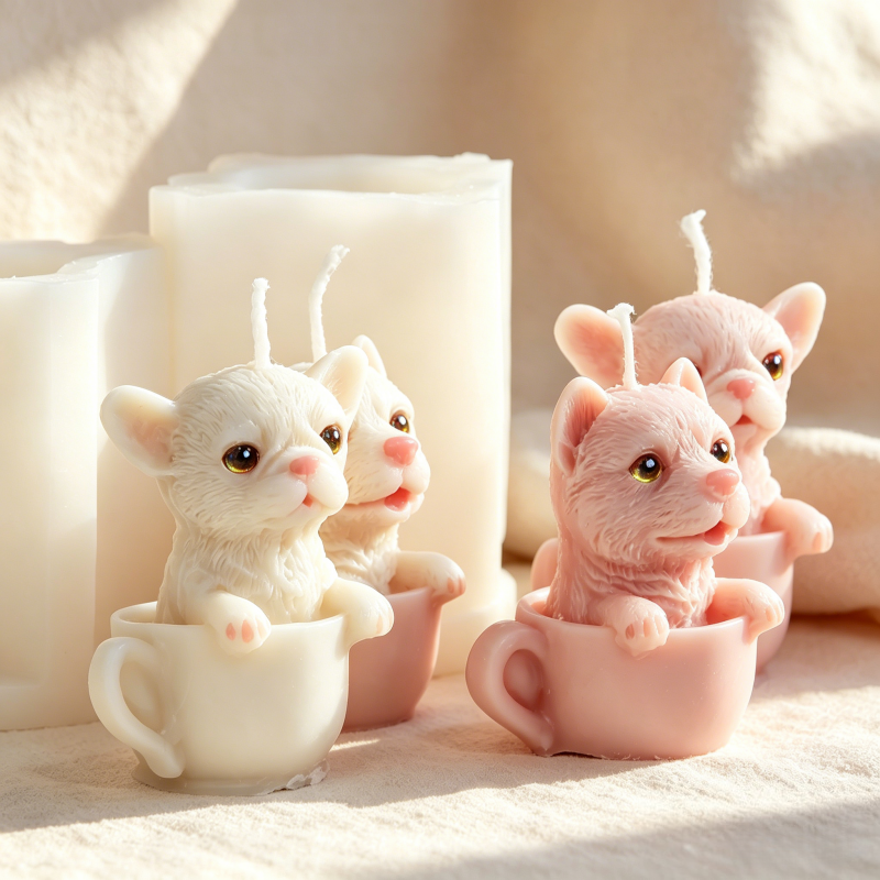 Cute Dog Cup Shaped Silicone M - Candle Making Vessels ulasan dan harga