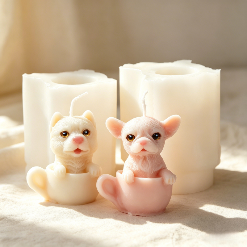 Cute Dog Cup Shaped Silicone M - Candle Making Vessels ulasan dan harga