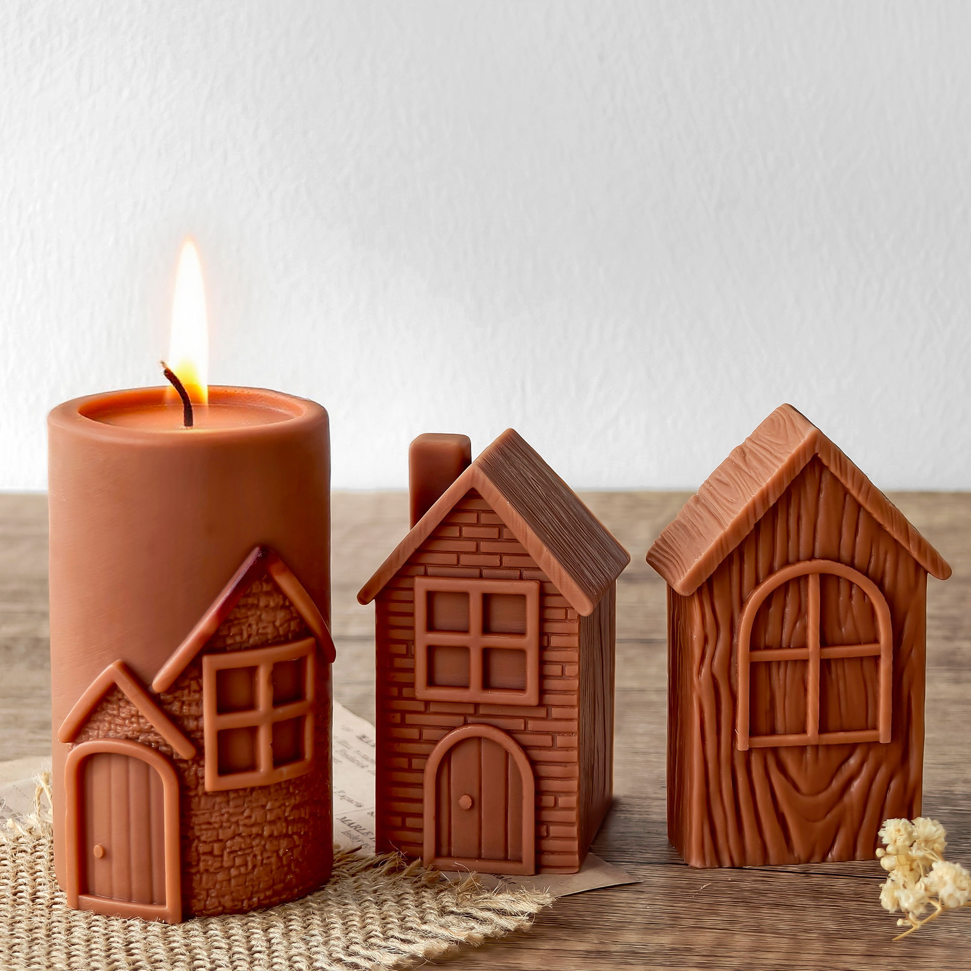 DIY Chimney House Silicone Mol - Candle Making Jelly ulasan dan harga