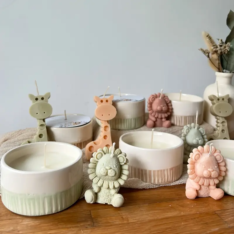 Cute Cartoon Lion & Giraffe Sc - Candle Making Jelly ulasan dan harga