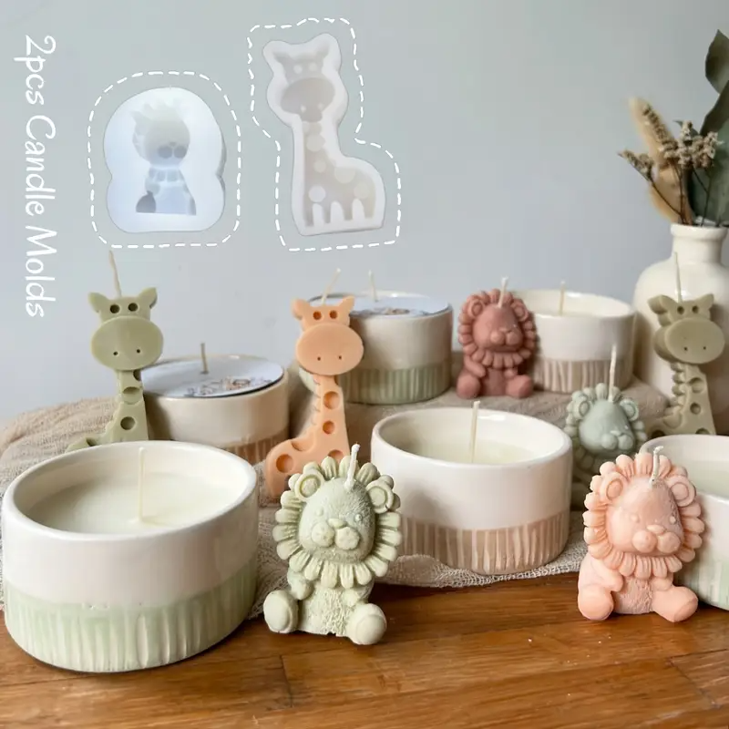 Cute Cartoon Lion & Giraffe Sc - Candle Making Jelly ulasan dan harga