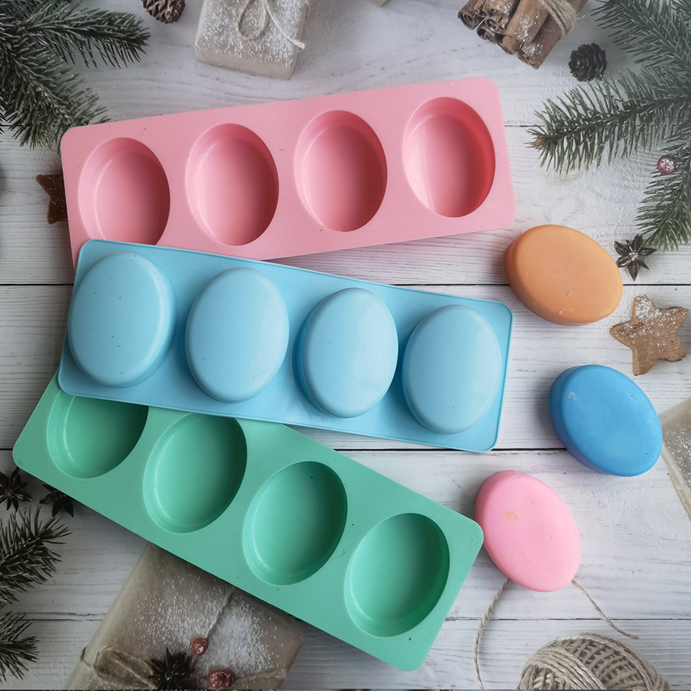 4 Cavities Oval Handmade Soap  - Candle Making Kit ulasan dan harga