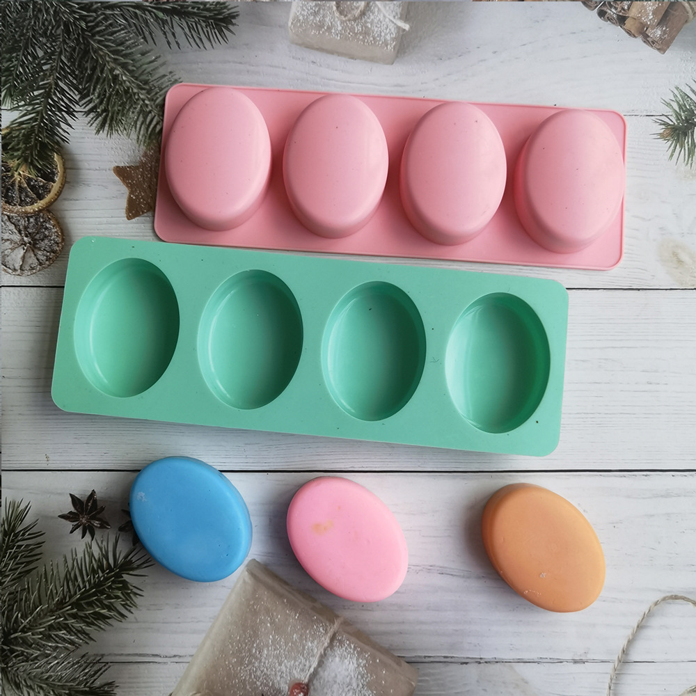 4 Cavities Oval Handmade Soap  - Candle Making Kit ulasan dan harga