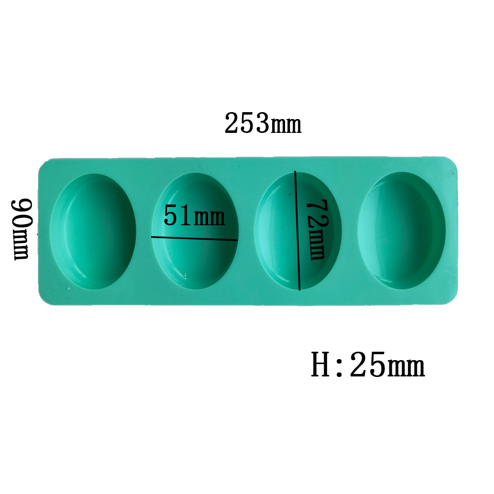 4 Cavities Oval Handmade Soap  - Candle Making Kit ulasan dan harga